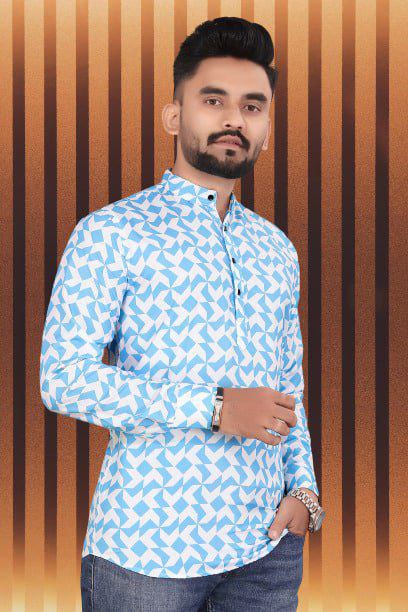 Pongal Special Trending Cotton Short Kurta With Full Sleeve