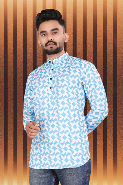 Pongal Special Trending Cotton Short Kurta With Full Sleeve