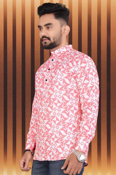 Pongal Special Trending Cotton Short Kurta With Full Sleeve