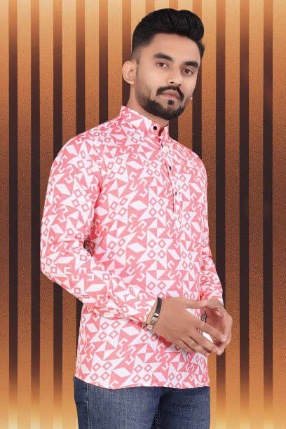 Pongal Special Trending Cotton Short Kurta With Full Sleeve