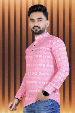 Pongal Special Trending Cotton Short Kurta With Full Sleeve