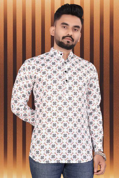 Pongal Special Trending Cotton Short Kurta With Full Sleeve