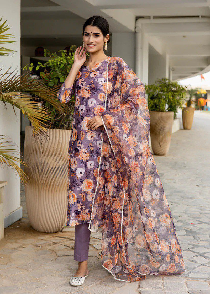 Georgette printed kurta with Dupatta  lace