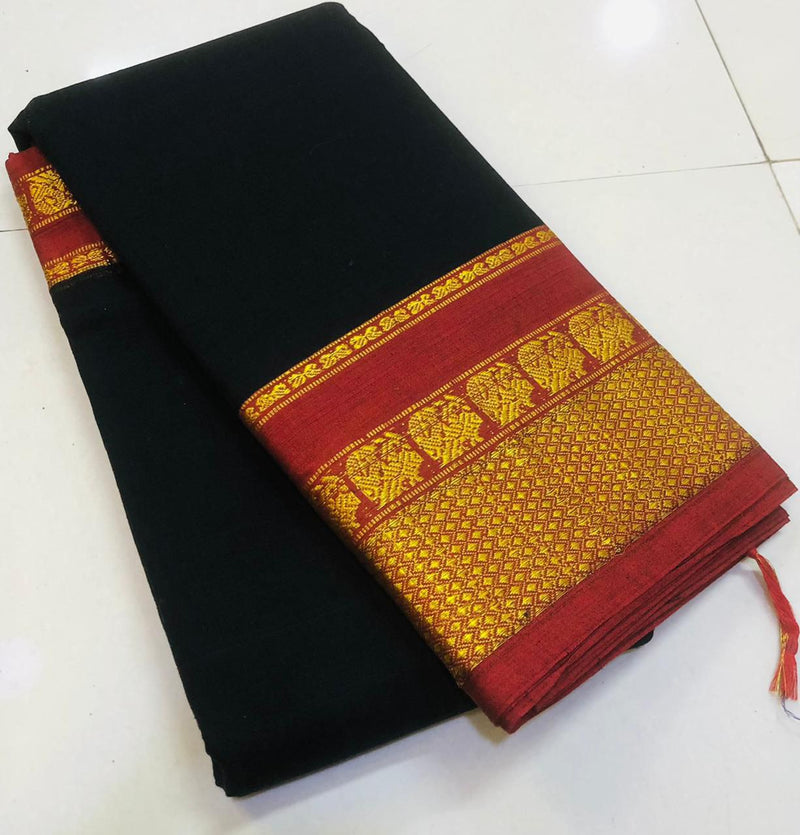 Pure handwoven soft mecerise narayanpeth cotton saree