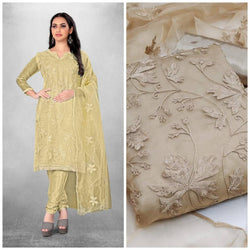 WONDERFUL ORGANZA SILK WITH EMBROIDERED FULLY STITCHED CHUDIDAR DRESS WITH ORGANZA SILK DUPATTA